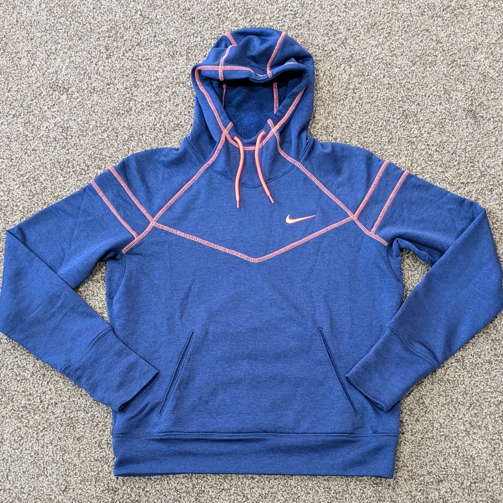 Nike Blue Hoodie with Pink Trim